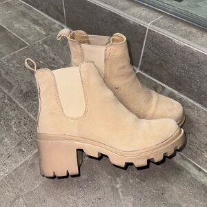 Steve Madden Cream Ankle Booties